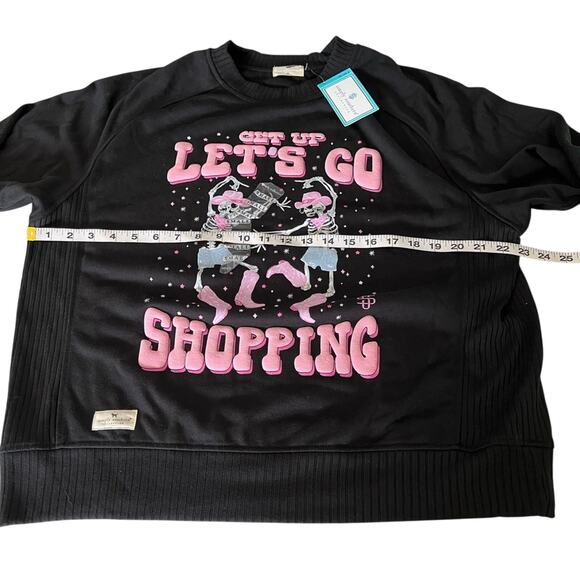 SIMPLY SOUTHERN Let’s Go Shopping Skeleton Graphic Long Sleeve Sweatshirt Size S - Picture 11 of 13